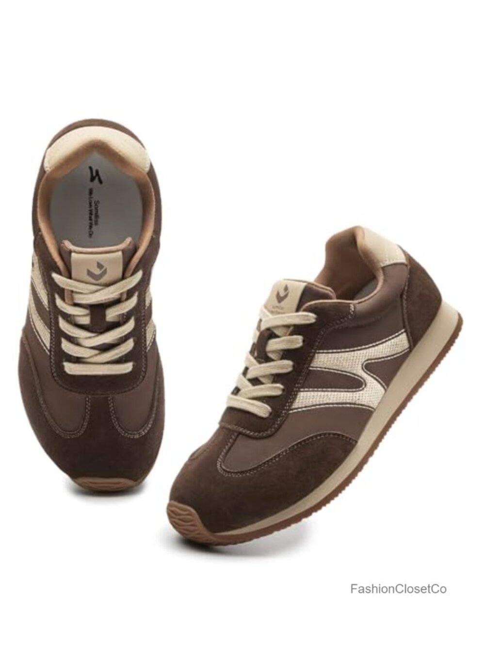 Women's Wide Toe Box Sneakers with Arch Support Suede Rubber Sole
